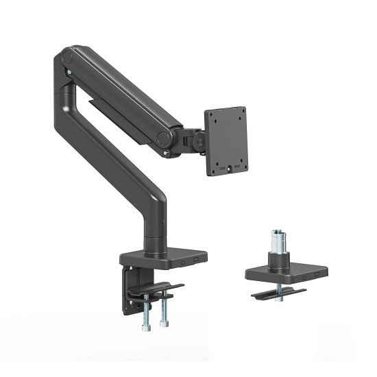 Manhattan Support de bureau pour TV/moniteurs (bras à ressort à Bras articulé), écrans 13" à 42", fixation à l'arrière par pince ou passe-câble, Compatibilité VESA : de 75x75 à 200x200 mm (vérifiez les dimensions des quatre trous de fixation à l
