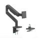 Manhattan Support de bureau pour TV/moniteurs (bras à ressort à Bras articulé), écrans 13" à 42", fixation à l'arrière par pince ou passe-câble, Compatibilité VESA : de 75x75 à 200x200 mm (vérifiez les dimensions des quatre trous de fixation à l