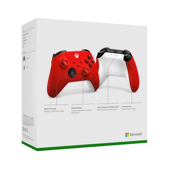 Microsoft Pulse Red Rouge Bluetooth/USB Manette de jeu Analogique/Numérique Xbox, Xbox One, Xbox Series S, Xbox Series X Microsoft Pulse Red Rouge Bluetooth/USB Manette de jeu Analogique/Numérique Xbox, Xbox One, Xbox Series S, Xbox Series X