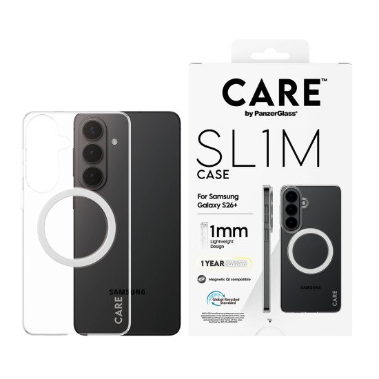 PanzerGlass CARE™ by ® SL1M Case Transparent w. Qi Samsung Galaxy S26+ coque de protection pour téléphones portables 17 cm (6.7") Housse