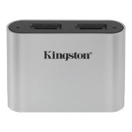 Kingston Technology Workflow microSD Reader lecteur de carte mémoire USB 3.2 Gen 1 (3.1 Gen 1) Type-C Noir, Argent