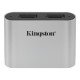 Kingston Technology Workflow microSD Reader lecteur de carte mémoire USB 3.2 Gen 1 (3.1 Gen 1) Type-C Noir, Argent