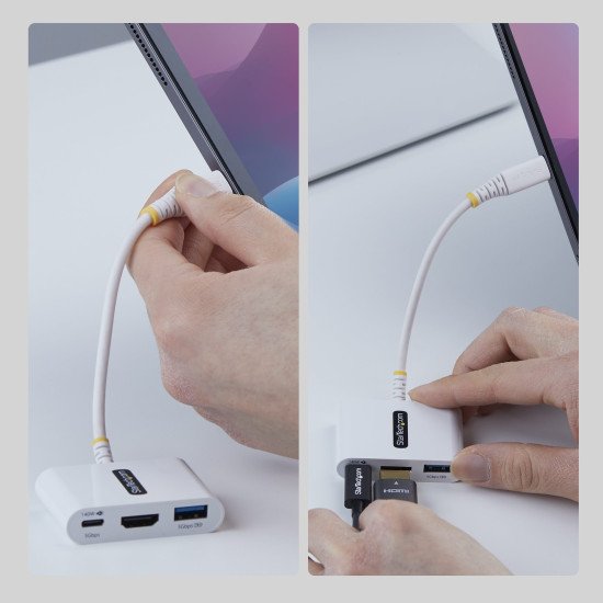 StarTech.com Adaptateur Multiport USB-C vers HDMI avec Charge PD 140W, HDMI 4K 60Hz, Hub USB 5 Gbps, Mini Dock pour MacBook / Dell / Thinkpad / HP / iPad / Tablettes
