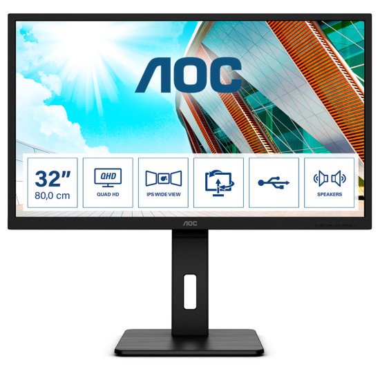 AOC P2 Q32P2 écran PC 31.5" 2560 x 1440 pixels 2K Ultra HD LED Noir