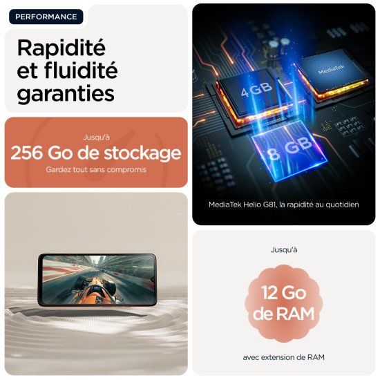 Motorola moto g06 17,5 cm (6.88") Double SIM Android 15 4G USB Type-C 4 Go 256 Go 5200 mAh Orange