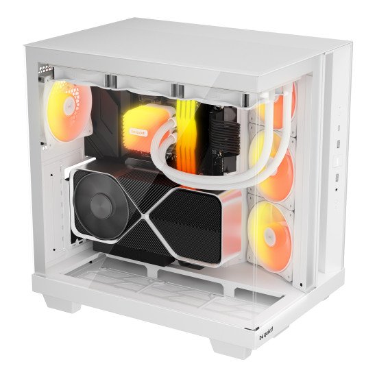 be quiet! Light Base 500 Blanc | Boîtier PC ARGB vitré, Mini ITX / Micro ATX / ATX, 4 ventilateurs Light Wings LX 120 mm