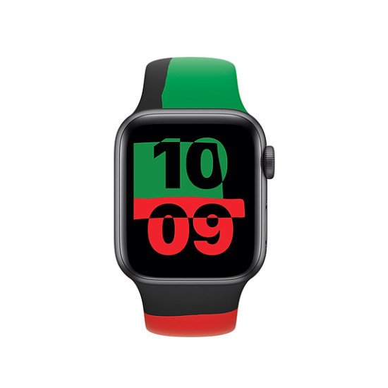 Apple Black Unity Bande Noir, Vert, Rouge Fluoroélastomère