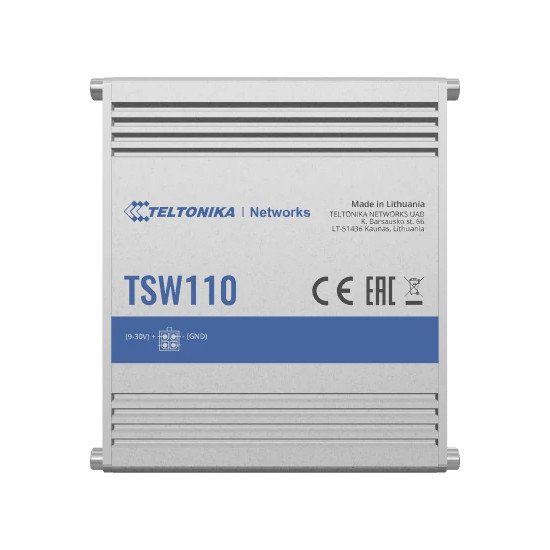 Teltonika TSW110 commutateur réseau Non-géré Gigabit Ethernet (10/100/1000) Connexion EthernetPOE Bleu, Gris