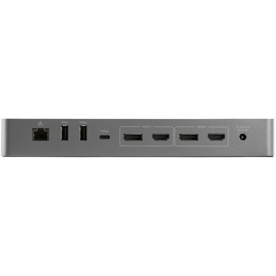 StarTech.com TB3CDK2DHUE station d'accueil Avec fil Thunderbolt 3 Noir, Gris