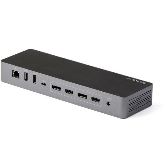 StarTech.com TB3CDK2DHUE station d'accueil Avec fil Thunderbolt 3 Noir, Gris