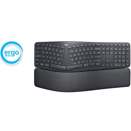 Logitech Ergo K860 clavier RF sans fil + Bluetooth Anglais britannique Noir