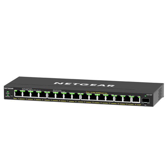 Netgear GS316EP-100PES commutateur réseau Géré Connexion Ethernet, supportant l'alimentation via ce port (PoE) Noir