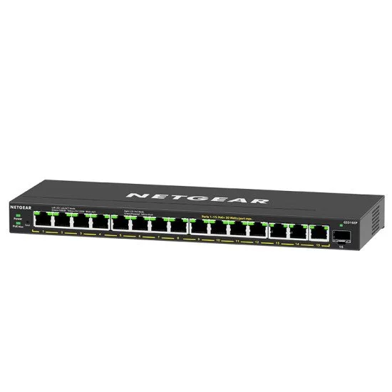 Netgear GS316EP-100PES commutateur réseau Géré Connexion Ethernet, supportant l'alimentation via ce port (PoE) Noir Netgear GS316EP-100PES commutateur réseau Géré Connexion Ethernet, supportant l'alimentation via ce port (PoE) Noir