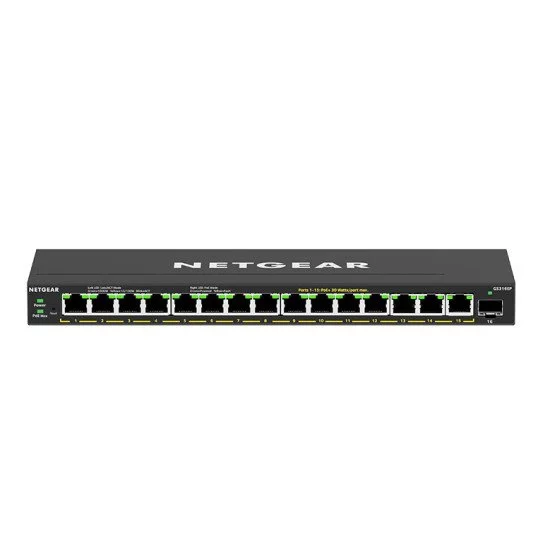 Netgear GS316EP-100PES commutateur réseau Géré Connexion Ethernet, supportant l'alimentation via ce port (PoE) Noir Netgear GS316EP-100PES commutateur réseau Géré Connexion Ethernet, supportant l'alimentation via ce port (PoE) Noir