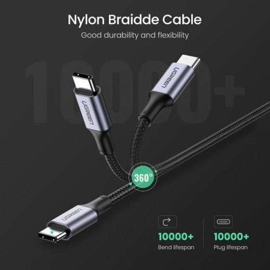 Ugreen 70429 câble USB 1 m USB C Noir