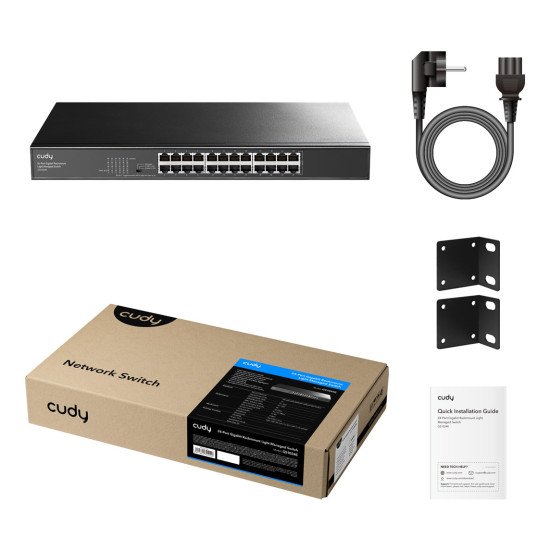 Cudy GS1024E commutateur réseau Géré Gigabit Ethernet (10/100/1000) Noir