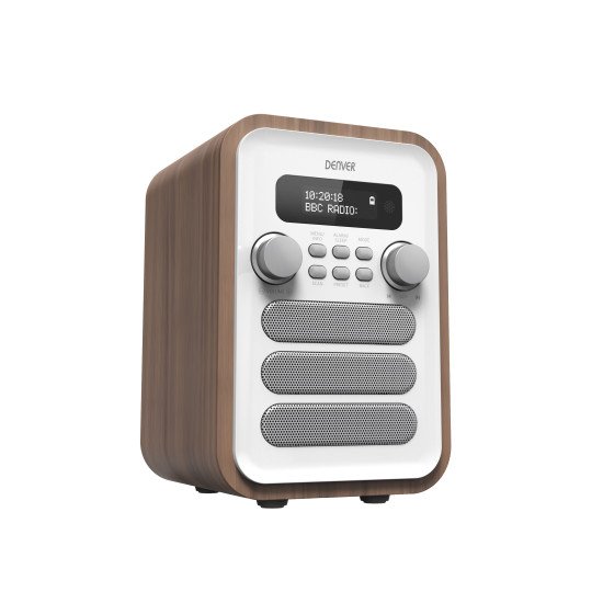 Denver DAB-48WHITE Radio portable Personnel Numérique Blanc, Bois