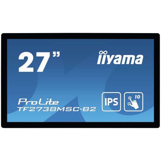 iiyama ProLite TF2738MSC-B2 moniteur à écran tactile 68,6 cm (27") 1920 x 1080 pixels Plusieurs pressions Multi-utilisateur Noir