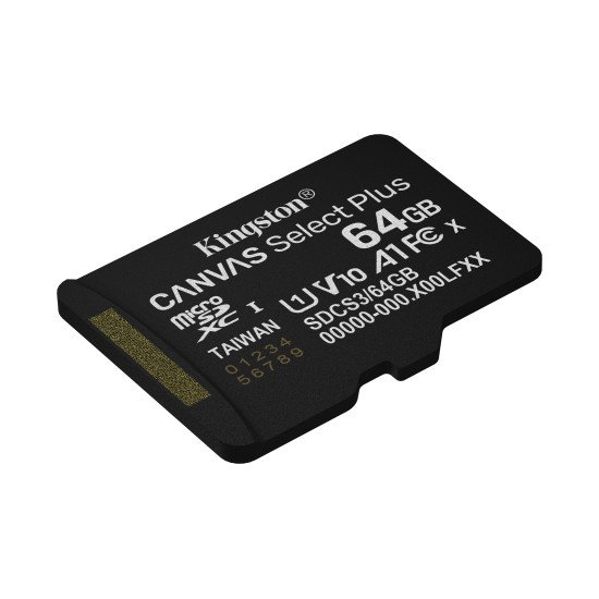 Kingston Technology 64GB microSDXC Canvas Select Plus Gen3 100MB/s A1 (Adaptateur SD inclus) Kingston Technology 64GB microSDXC Canvas Select Plus Gen3 100MB/s A1 (Adaptateur SD inclus)