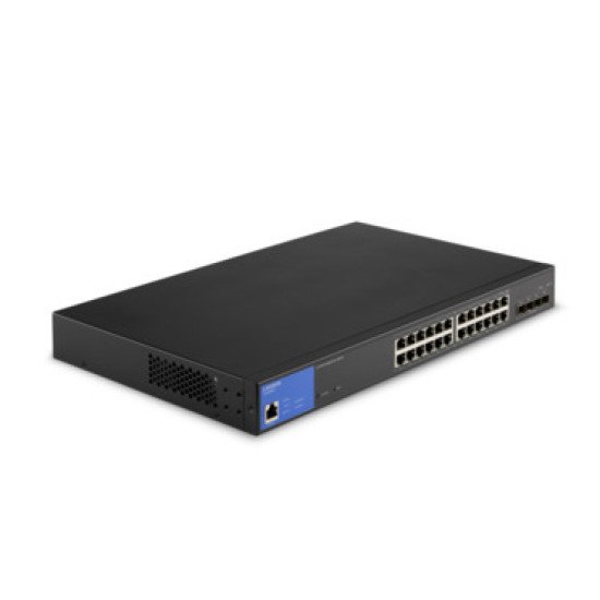 Linksys LGS328MPC Géré L3 Gigabit Ethernet (10/100/1000) Connexion Ethernet, supportant l'alimentation via ce port (PoE) Noir
