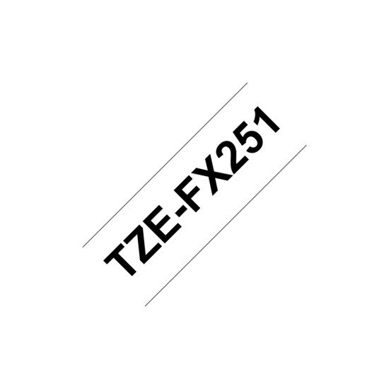 Brother TZe-FX251 ruban d'étiquette Noir sur blanc
