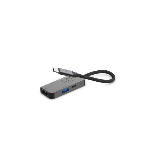 LINQ byELEMENTS LQ48000 hub & concentrateur USB 3.2 Gen 1 (3.1 Gen 1) Type-C 5000 Mbit/s Noir, Gris