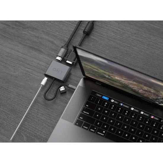 LINQ byELEMENTS LQ48001 hub & concentrateur USB 3.2 Gen 1 (3.1 Gen 1) Type-C 5000 Mbit/s Noir, Gris LINQ byELEMENTS LQ48001 hub & concentrateur USB 3.2 Gen 1 (3.1 Gen 1) Type-C 5000 Mbit/s Noir, Gris