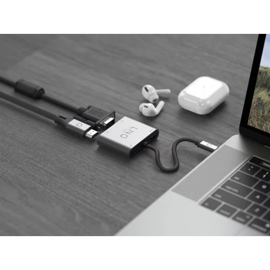 LINQ byELEMENTS LQ48001 hub & concentrateur USB 3.2 Gen 1 (3.1 Gen 1) Type-C 5000 Mbit/s Noir, Gris LINQ byELEMENTS LQ48001 hub & concentrateur USB 3.2 Gen 1 (3.1 Gen 1) Type-C 5000 Mbit/s Noir, Gris