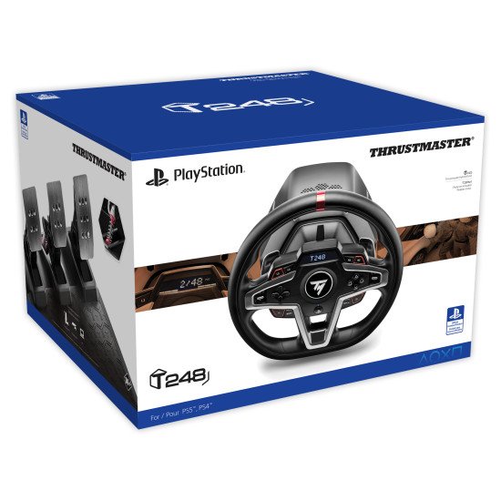 Thrustmaster T248 PS Licence off.PS5 compat.PS4 et PC.Force Feedback Ecran LCD 25 bts Pedalier magnétique 4160783