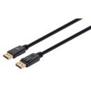 Manhattan Câble DisplayPort 1.4, 8K à 60 Hz, 1 m, compatible 8K/4K/Full HD/1080p, mâle à mâle, connecteurs avec verrouillage, entièrement blindé, noir, garantie à vie, équivalent à DP14MM1M