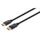 Manhattan Câble DisplayPort 1.4, 8K à 60 Hz, 3 m, compatible 8K/4K/Full HD/1080p, mâle à mâle, connecteurs avec verrouillage, entièrement blindé, noir, garantie à vie, équivalent à DP14MM3M