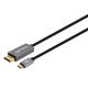 Manhattan Câble USB-C vers DisplayPort 1.4, 8K@60Hz, 2 m, mâle à mâle, non bidirectionnel, noir, garantie 3 ans, équivalent à CDP2DP146B (sauf 20 cm plus long)