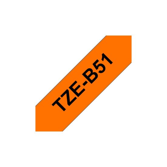 Brother TZe-B51 ruban d'étiquette Noir sur fond orange fluorescent