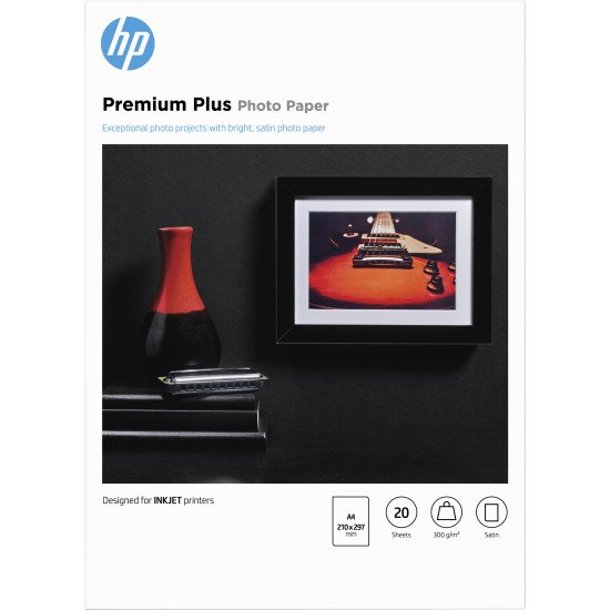 HP Papier photo semi-brillant Premium Plus - 20 feuilles/A4/210 x 297 mm