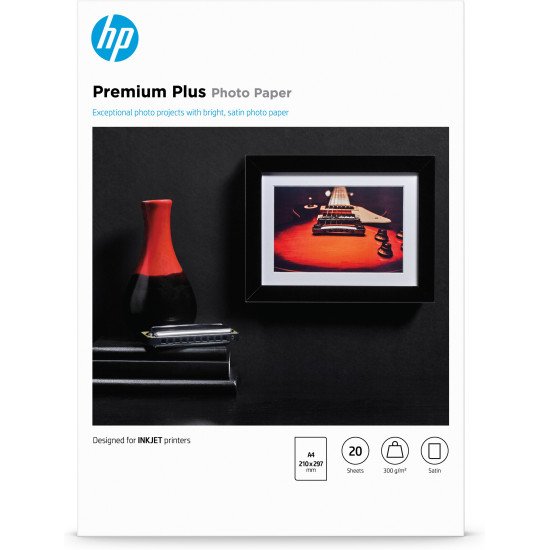HP Papier photo semi-brillant Premium Plus - 20 feuilles/A4/210 x 297 mm