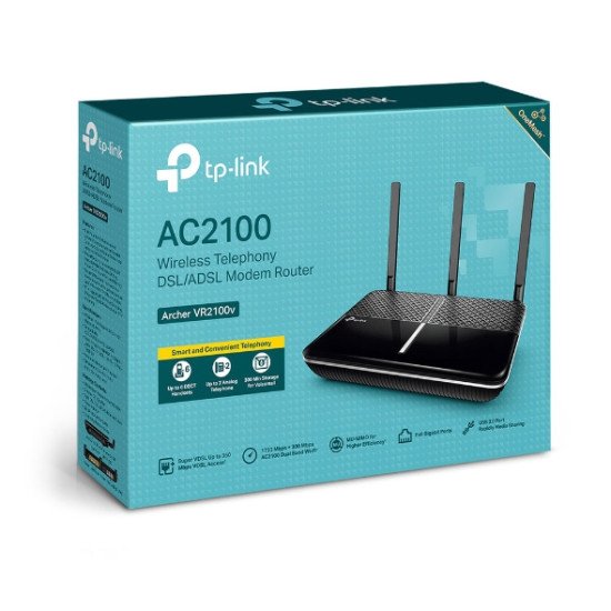 TP-Link Archer VR2100v routeur sans fil Gigabit Ethernet Bi-bande (2,4 GHz / 5 GHz) 4G Noir