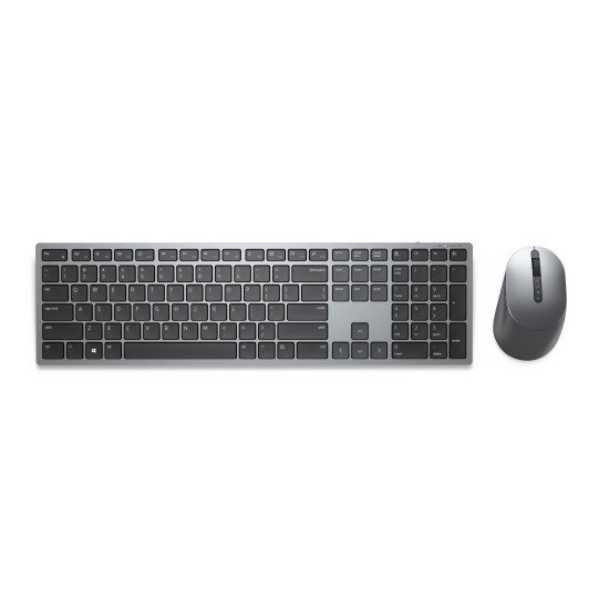 DELL KM7321W clavier RF sans fil + Bluetooth QWERTY Anglais britannique Gris, Titane