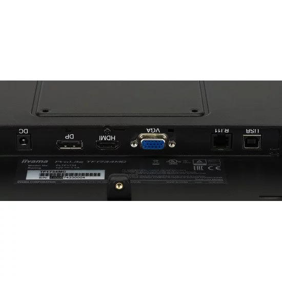 iiyama ProLite TF1734MC-B7X moniteur à écran tactile 17" 1280 x 1024 pixels Plusieurs pressions Noir iiyama ProLite TF1734MC-B7X moniteur à écran tactile 17" 1280 x 1024 pixels Plusieurs pressions Noir