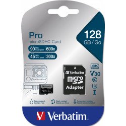 Verbatim Pro 128 Go MicroSDXC UHS-I Classe 10 Verbatim Pro 128 Go MicroSDXC UHS-I Classe 10