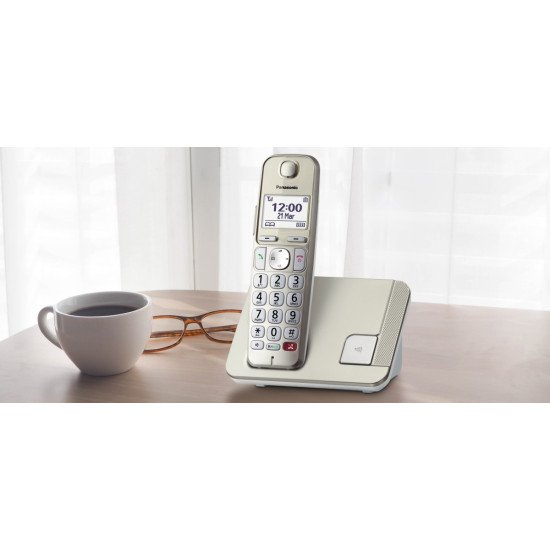 Panasonic KX-TGE250 Téléphone DECT Identification de l'appelant Champagne, Or