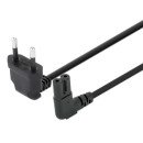 Manhattan Câble d'alimentation en angle, prise européenne 2 broches (CEE 7/16 Europlug) vers connecteur C7 femelle (figure en huit), 2 m, 2,5 A, noir, câble secteur, garantie à vie