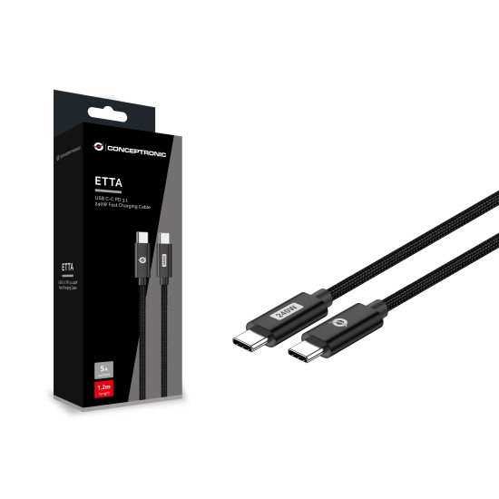 Conceptronic ETTA03B20 câble USB USB 2.0 2 m USB C Noir Conceptronic ETTA03B20 câble USB USB 2.0 2 m USB C Noir