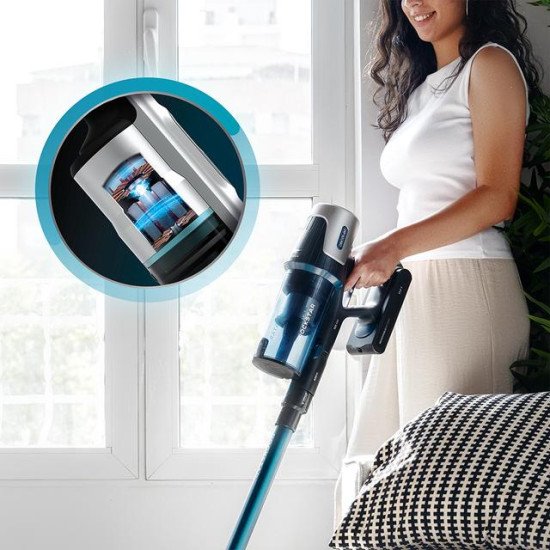Cecotec Conga Rockstar RS50 Aspirateur balai Batterie Sec Sac à poussière 0,5 L 400 W Noir, Bleu 2200 Ah