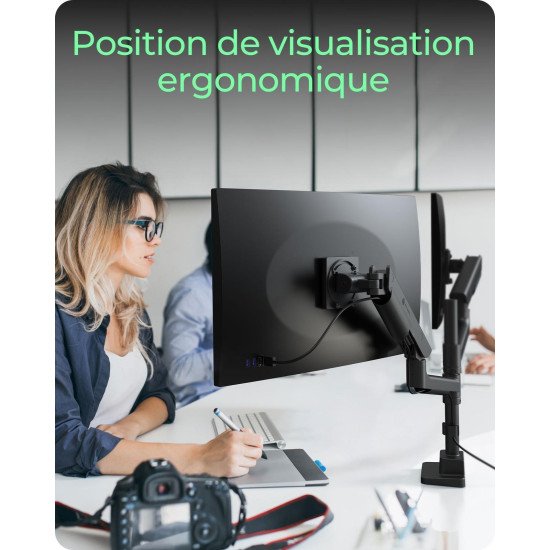 ICY BOX IB-MS702-T support d'écran plat pour bureau 144,8 cm (57") Noir