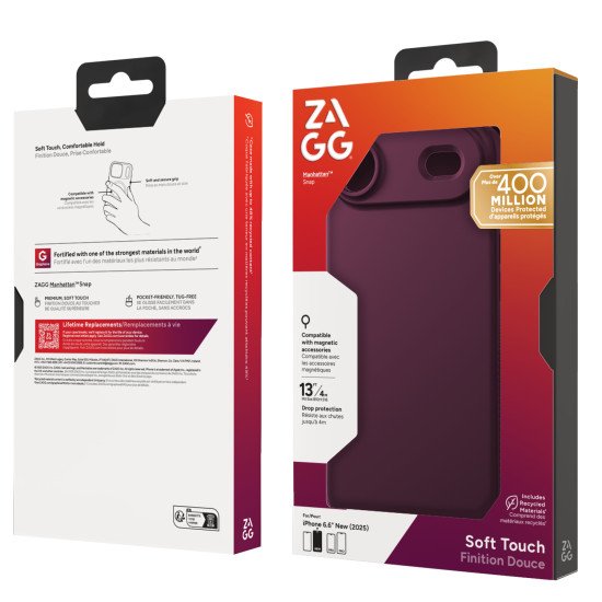 ZAGG Manhattan Snap coque de protection pour téléphones portables 16,5 cm (6.5") Housse Couleur cerise ZAGG Manhattan Snap coque de protection pour téléphones portables 16,5 cm (6.5") Housse Couleur cerise