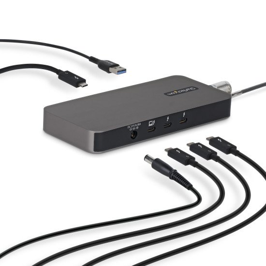 StarTech.com Hub Thunderbolt&trade; 5 à 4 Ports avec Thunderbolt&trade; Share KVM, 80/120 Gbps, Multi-Écrans 8K, PD 140W, USB-A 10 Gbps, TB4 et USB4, MacBook M4 Pro M4 Max M5