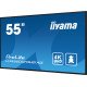 iiyama PROLITE Carte A numérique 139,7 cm (55") LED Wifi 500 cd/m² 4K Ultra HD Noir Intégré dans le processeur Android 11 24/7