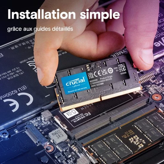 Crucial CT2K64G56C46S5 module de mémoire 128 Go 2 x 64 Go DDR5 5600 MHz Crucial CT2K64G56C46S5 module de mémoire 128 Go 2 x 64 Go DDR5 5600 MHz