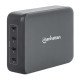 Manhattan Station de charge GaN USB Power Delivery à 4 ports, 240 W / PD 3.1, 4 ports USB-C PD jusqu'à 140 W par port, puissance totale de 240 W, noir