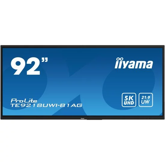 iiyama TE9218UWI-B1AG affichage de messages Écran plat interactif 2,32 m (91.5") LED Wifi 500 cd/m² 5K Ultra HD Noir Écran tactile Intégré dans le processeur Android 16/7 iiyama TE9218UWI-B1AG affichage de messages Écran plat interactif 2,32 m (91.5") LED Wifi 500 cd/m² 5K Ultra HD Noir Écran tactile Intégré dans le processeur Android 16/7